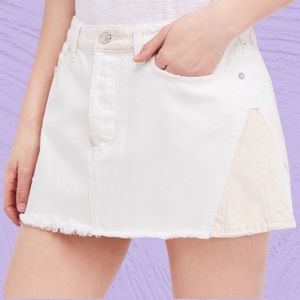Free People Two Toned White Denim Skirt Size 28